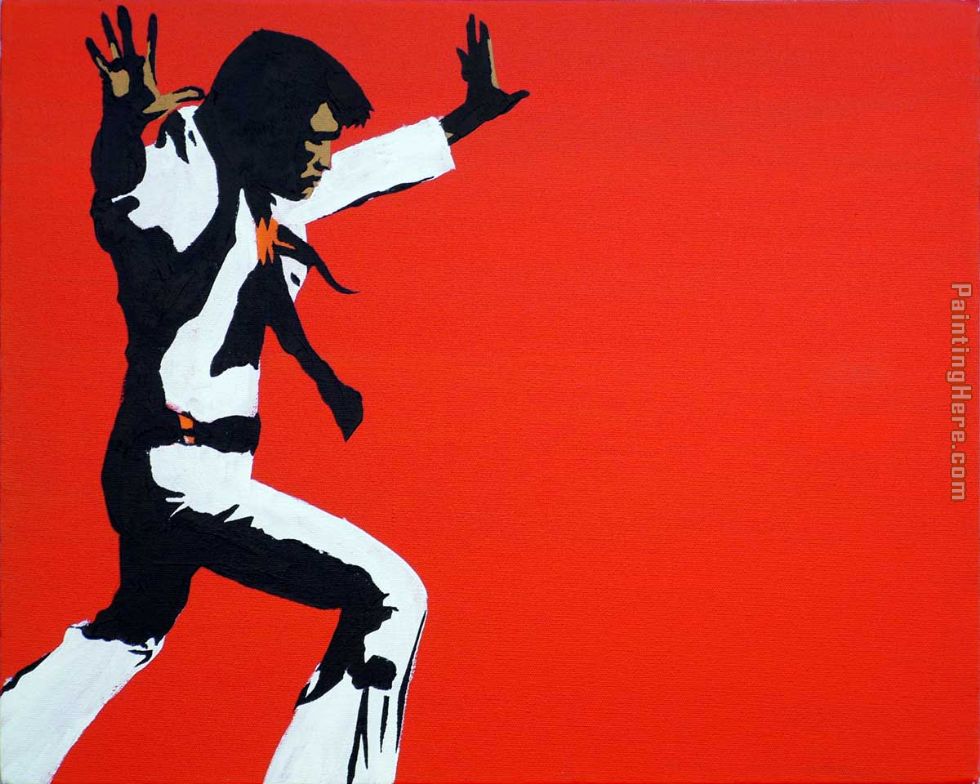 king elvis on red painting - Pop art king elvis on red art painting